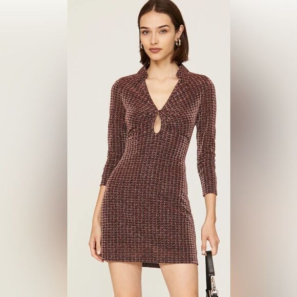 ASTR Nia Metallic Mini Dress Size Large - Picture 1 of 9